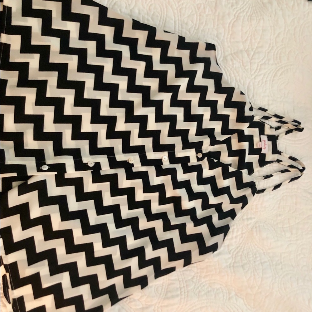 Pixley double spaghetti strap chevron tank.